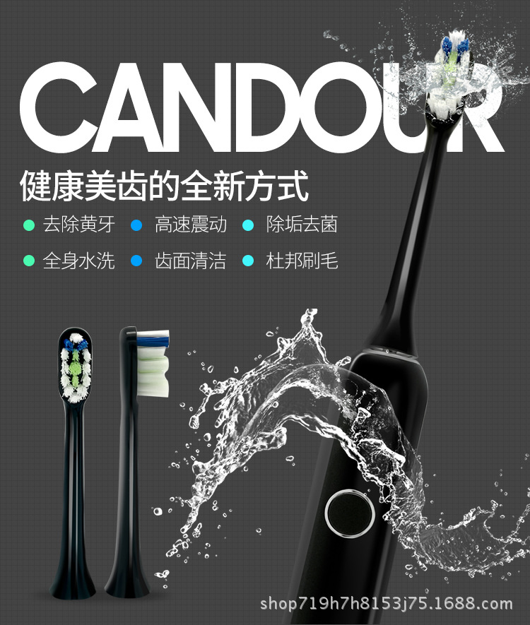 010可水洗健齒除垢去菌超聲波高頻震動成人牙刷